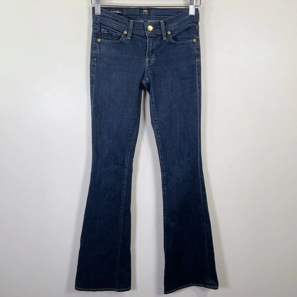 CITIZENS of HUMANITY Ingrid Stretch Low Waist Flare Stay Gold Dark Wash Jeans